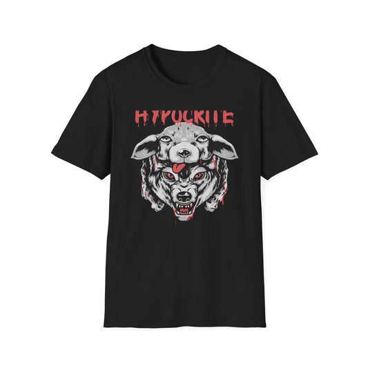 Bold Hypocrite T-Shirt: Fierce Wolf in Sheep's Clothing Design | Unapologetic Edgy Statement Graphic Tee