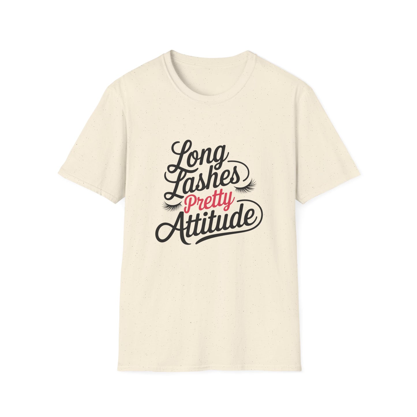 Stunning 'Pretty' Pink Script T-Shirt with Elegant Lashes | Chic Women's Glamour & Beauty Tee | Vibrant Fashion Statement