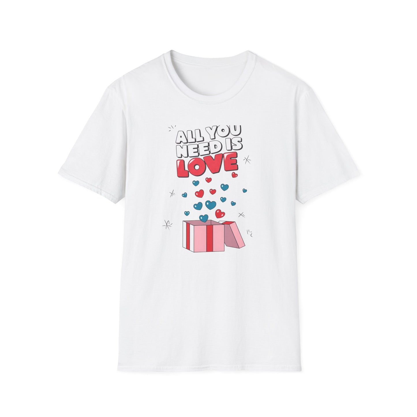 Cute All You Need Is Love T-Shirt | Sweet Heart Gift Box Tee | Romantic Valentine's Day Outfit | Adorable Love Statement Top