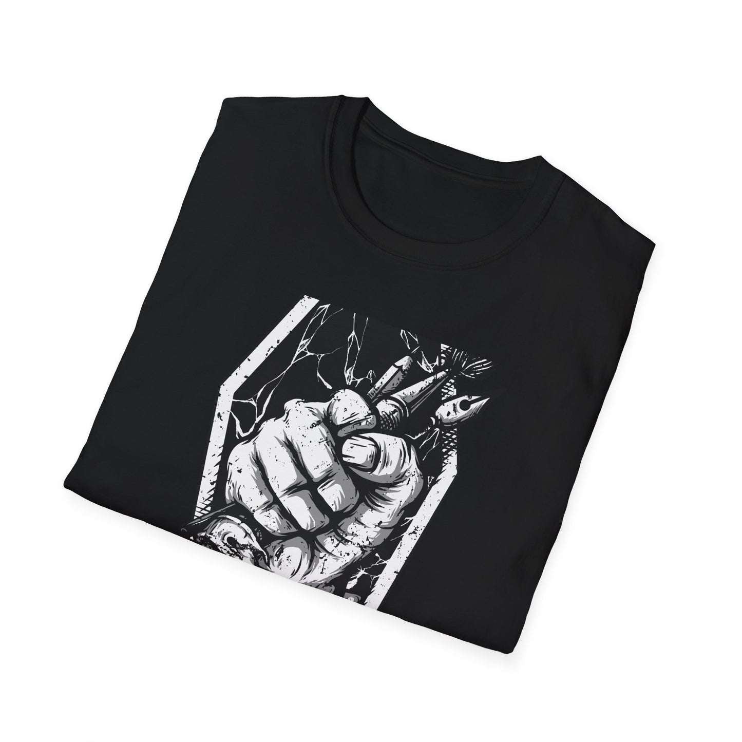 Unleash Creative Hustle: "Work or Die" Artist T-Shirt - Bold Grunge Art & Design Statement Tee
