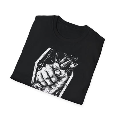 Unleash Creative Hustle: "Work or Die" Artist T-Shirt - Bold Grunge Art & Design Statement Tee