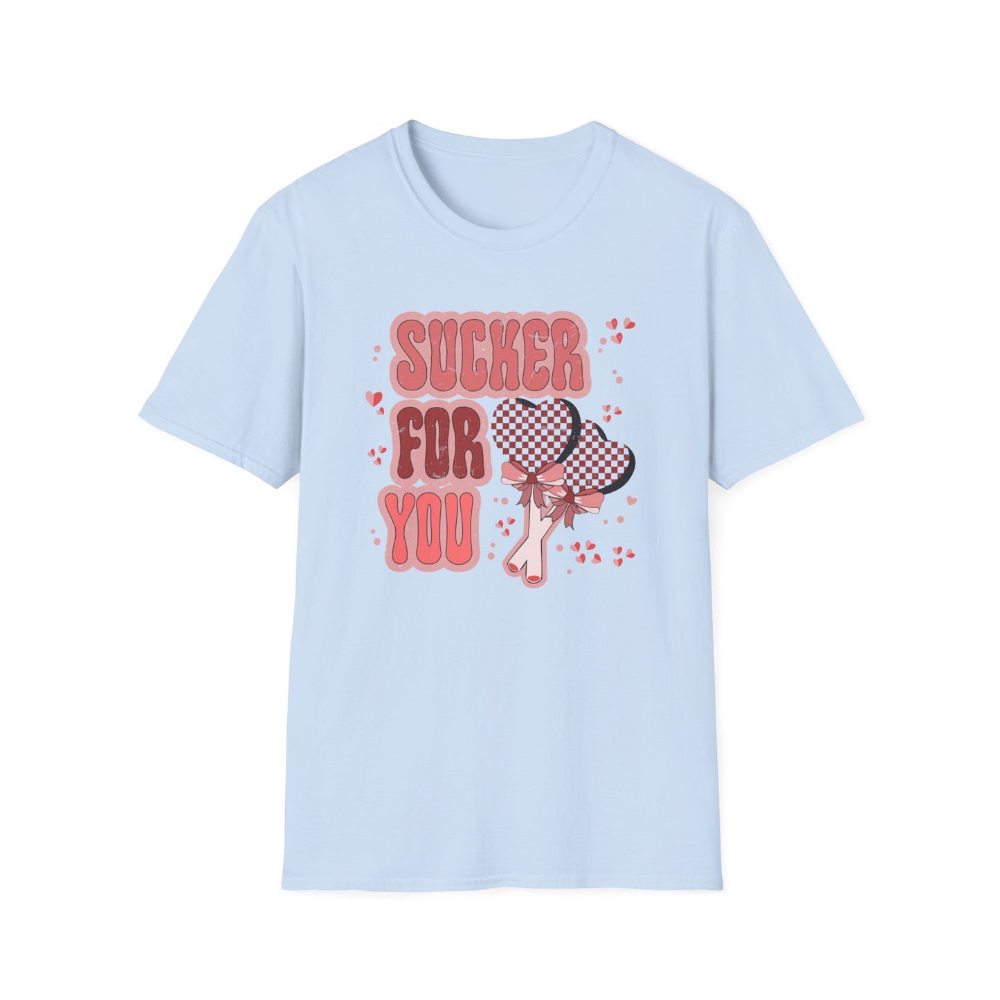 Sweet Sucker For You T-Shirt | Retro Checkered Heart Lollipops | Valentine's Day Love Gift | Adorable & Trendy Romantic Tee
