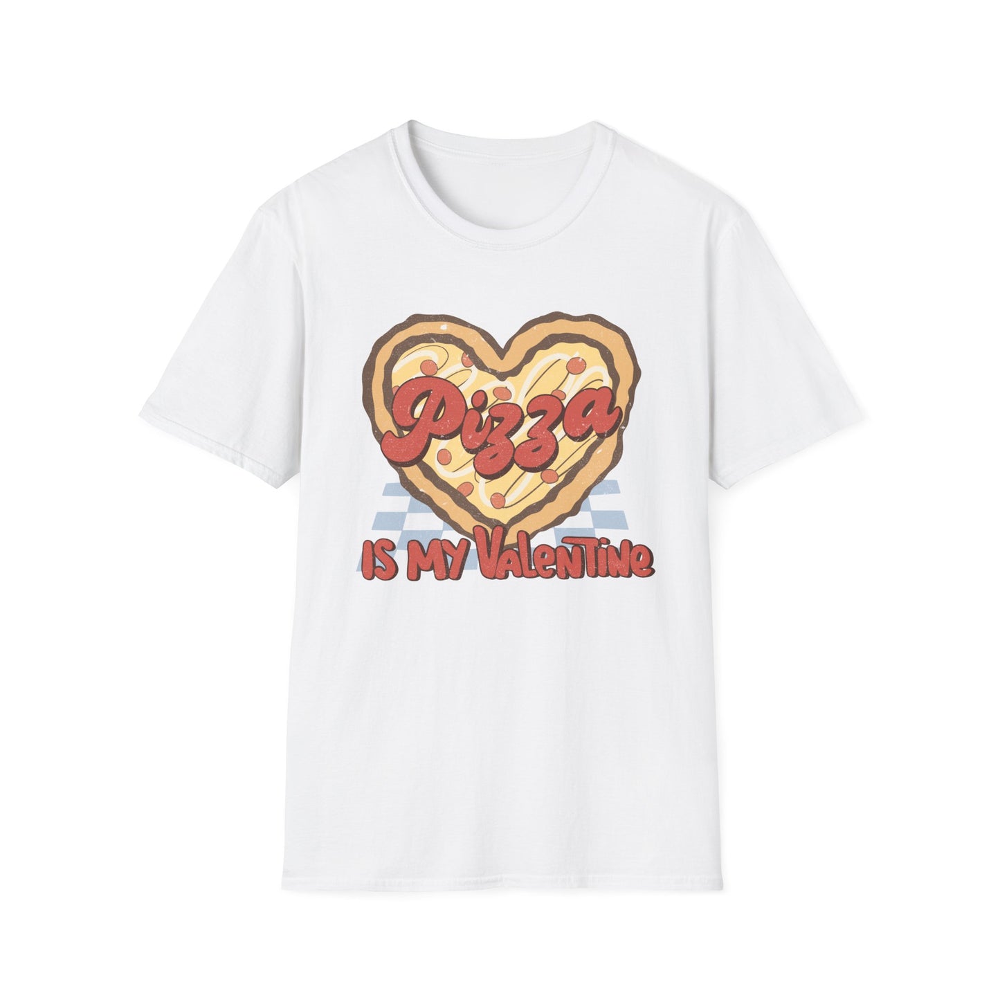 Retro Pizza Is My Valentine T-Shirt | Heart-Shaped Pizza Lover Tee | Funny Anti-Valentine Foodie Gift | Unique & Cozy
