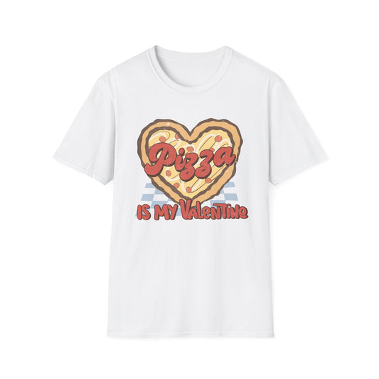 Retro Pizza Is My Valentine T-Shirt | Heart-Shaped Pizza Lover Tee | Funny Anti-Valentine Foodie Gift | Unique & Cozy