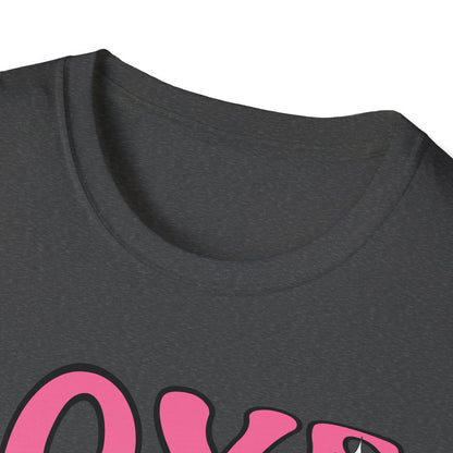 Groovy Pink Love Heart T-Shirt | Retro Y2K Sparkle Tee | Adorable Valentine's Day Gift for Her & Him