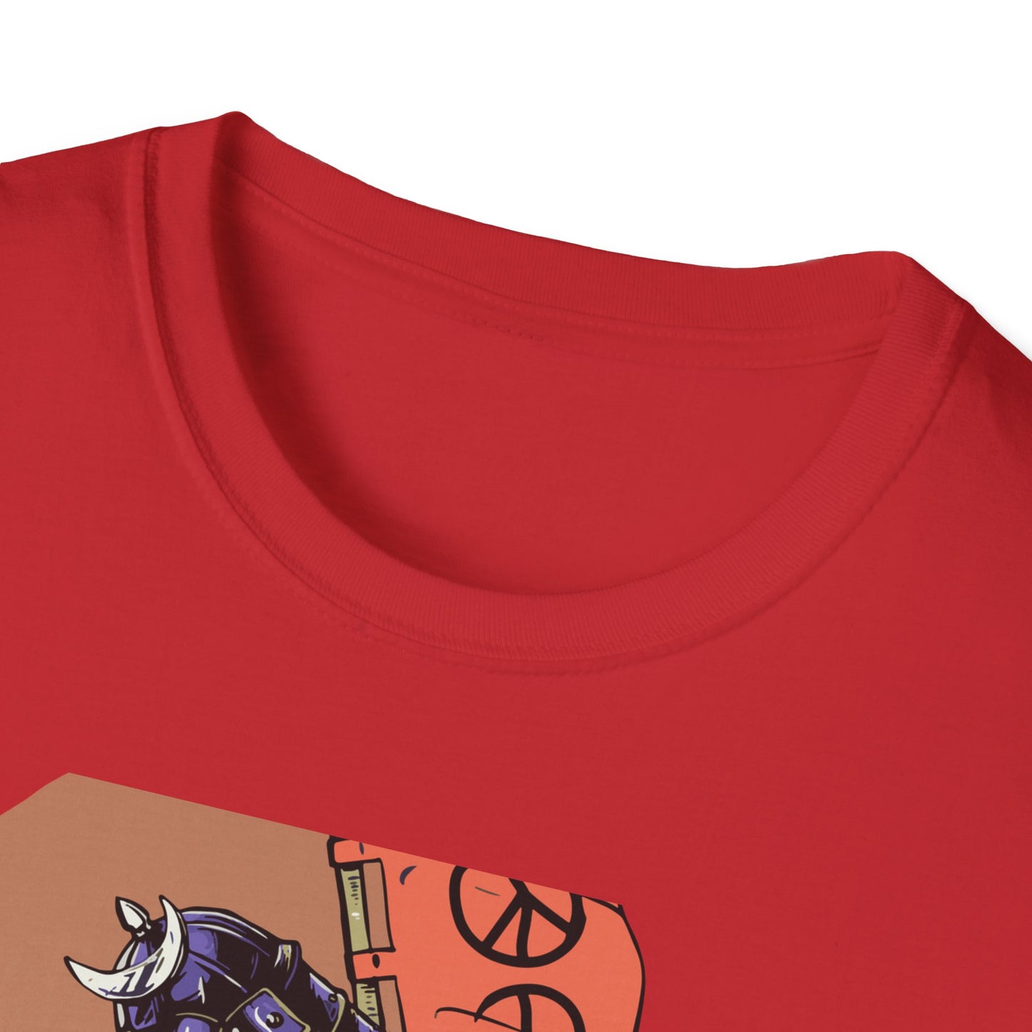 Bold Samurai Skater T-Shirt | Epic Japanese Warrior on Skateboard with Peace Sign Graphic Tee