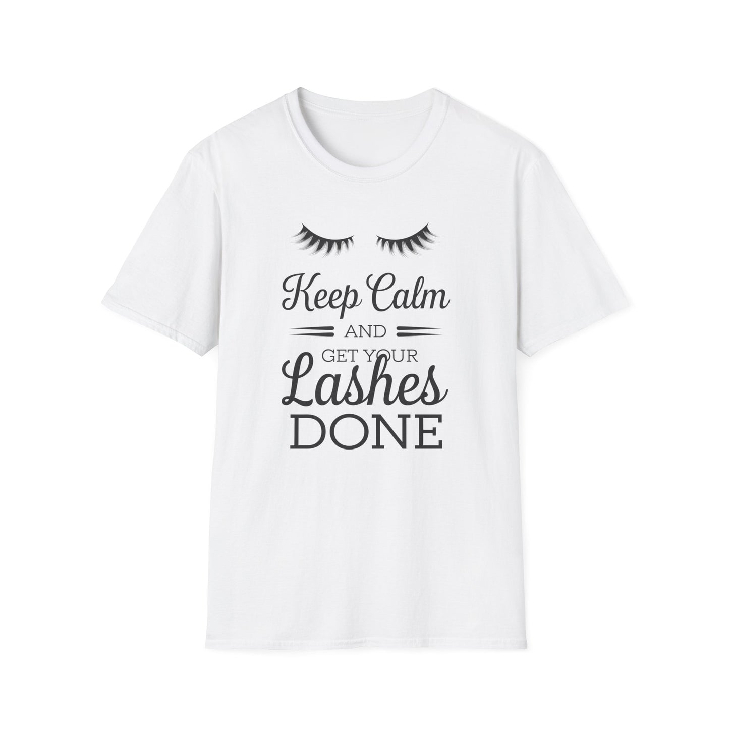 Keep Calm & Get Your Lashes Done T-Shirt | Chic Beauty Lover & Lash Tech Gift Tee | Fun, Trendy Lashes Top