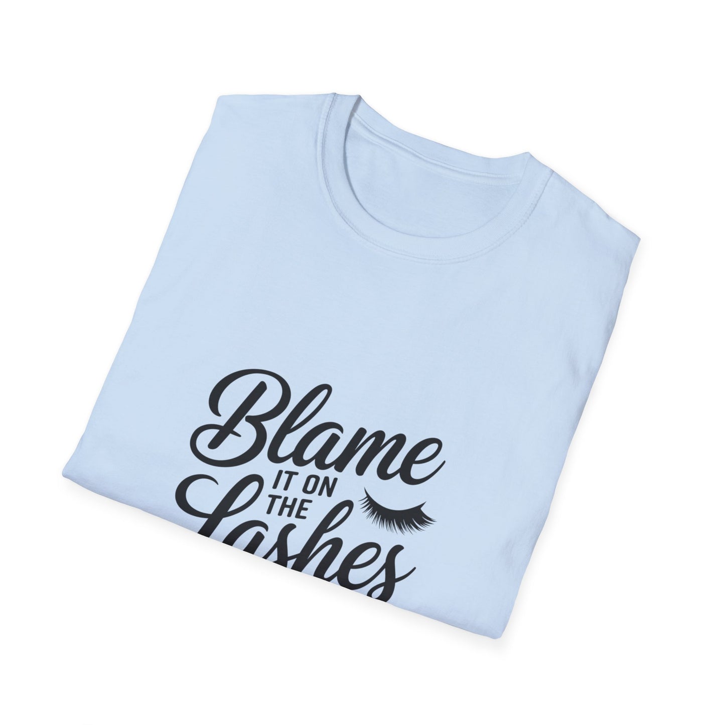 Sassy "Blame It On The Lashes" T-Shirt | Funny Eyelash Lover & Lash Tech Gift Tee | Trendy Beauty Graphic Top