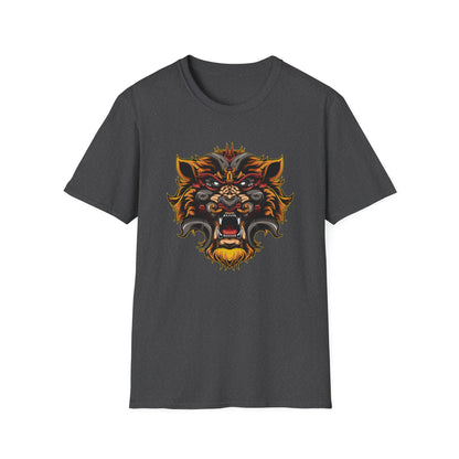 Fierce Mythic Cyber Warrior T-Shirt: Epic Japanese Beast Graphic Tee | Unleash Power & Style for Gamers & Streetwear
