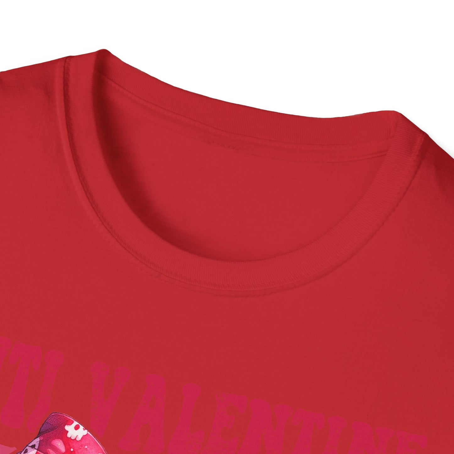 Sassy Anti Valentine's Club T-Shirt: Edgy Pink Skull Bow Tee | Unique Valentine's Day Rejection & Goth Aesthetic Statement Top