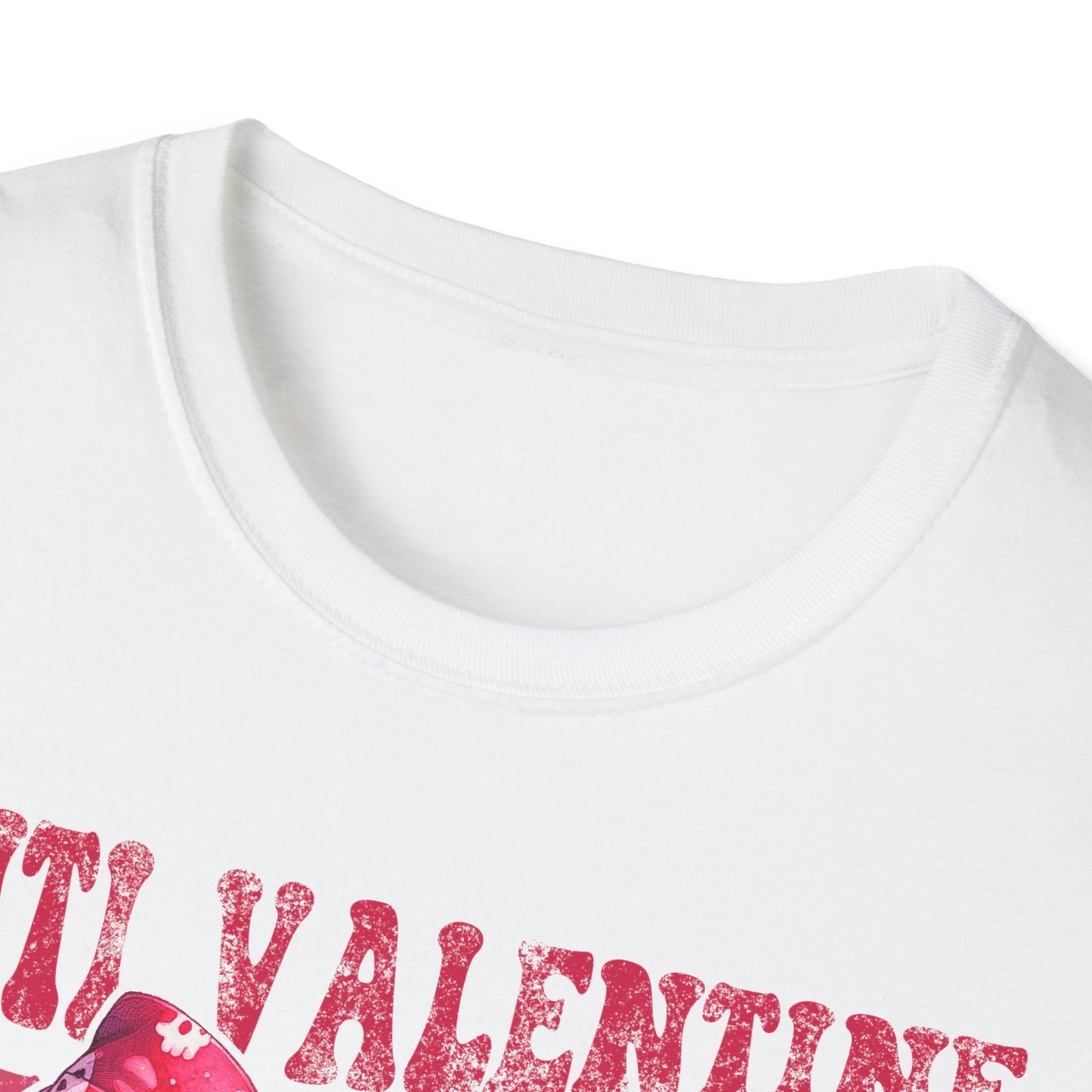 Sassy Anti Valentine's Club T-Shirt: Edgy Pink Skull Bow Tee | Unique Valentine's Day Rejection & Goth Aesthetic Statement Top