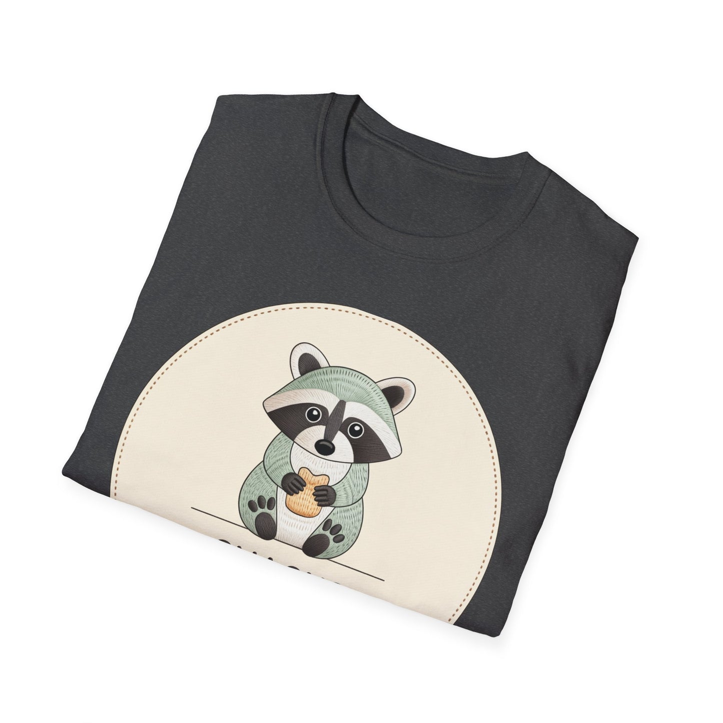 Snacks Keep Me Going Raccoon T-Shirt - Cute Funny Foodie Animal Tee for Snack Lovers & Lazy Day Comfort | Must-Have Gift