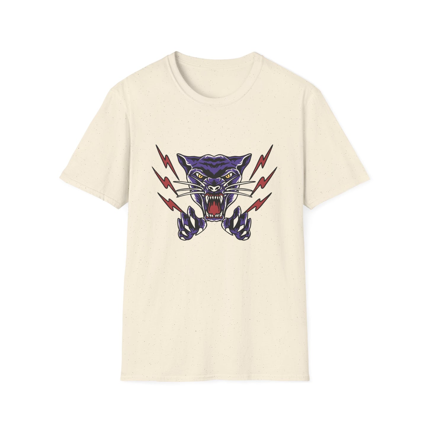 Fierce Purple Panther Lightning T-Shirt | Striking Wildcat Roar Graphic Tee for Edgy Style | Unleash Power!