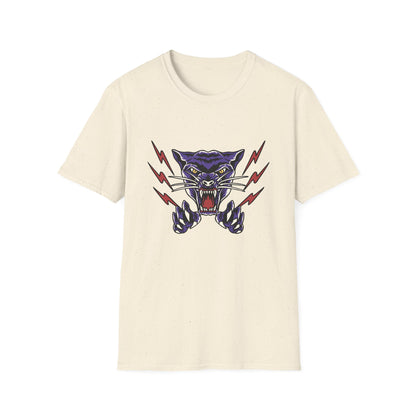 Fierce Purple Panther Lightning T-Shirt | Striking Wildcat Roar Graphic Tee for Edgy Style | Unleash Power!