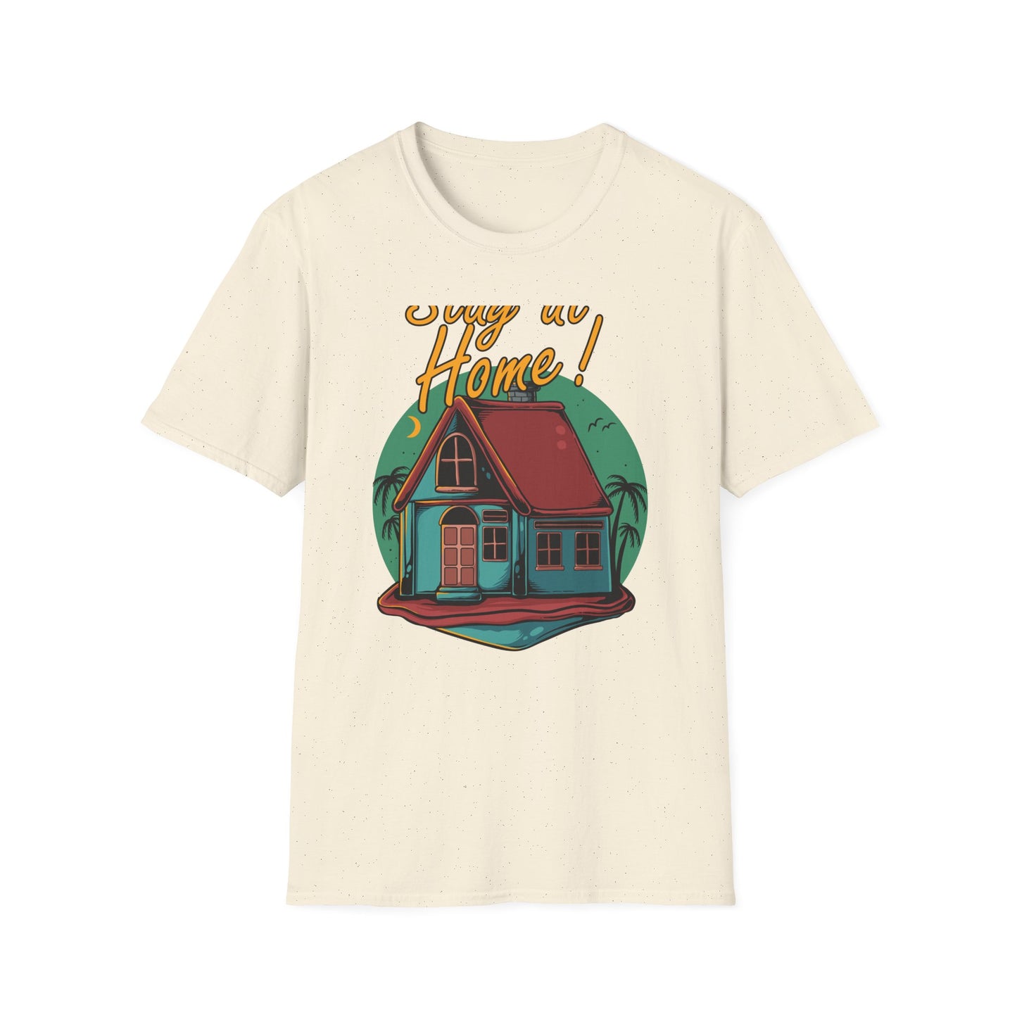 Cozy Stay at Home T-Shirt for Homebodies | Charming House & Palm Tree Design Tee | Ultimate Comfort Wear