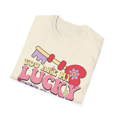 Adorable "You Are My Lucky Charm" Groovy T-Shirt | Sweet Valentine's Day & Romantic Couple's Gift Tee