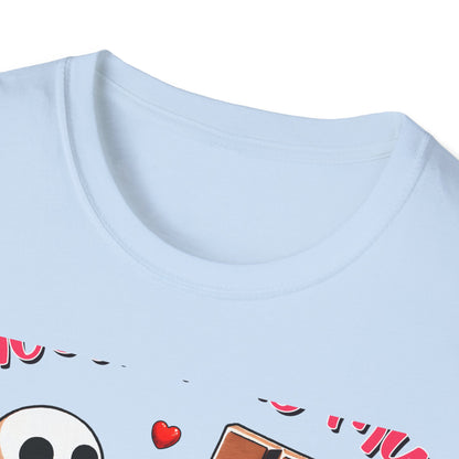 Funny Skeleton & Chocolate Valentine T-Shirt - Adorable 'Chocolate is My Valentine' Tee for Sweethearts & Singles