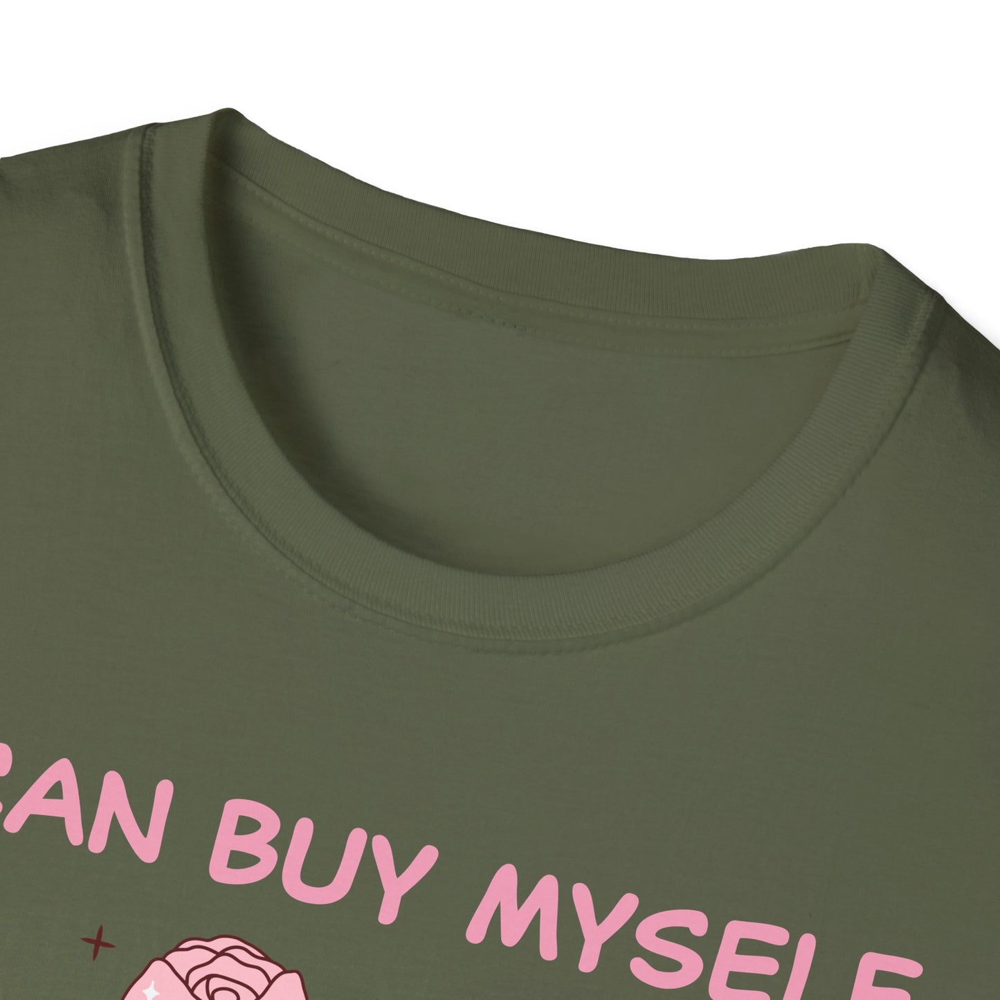 Empowering "I Can Buy Myself Flowers" T-Shirt - Chic Pink Rose Floral Self-Love Tee for Women