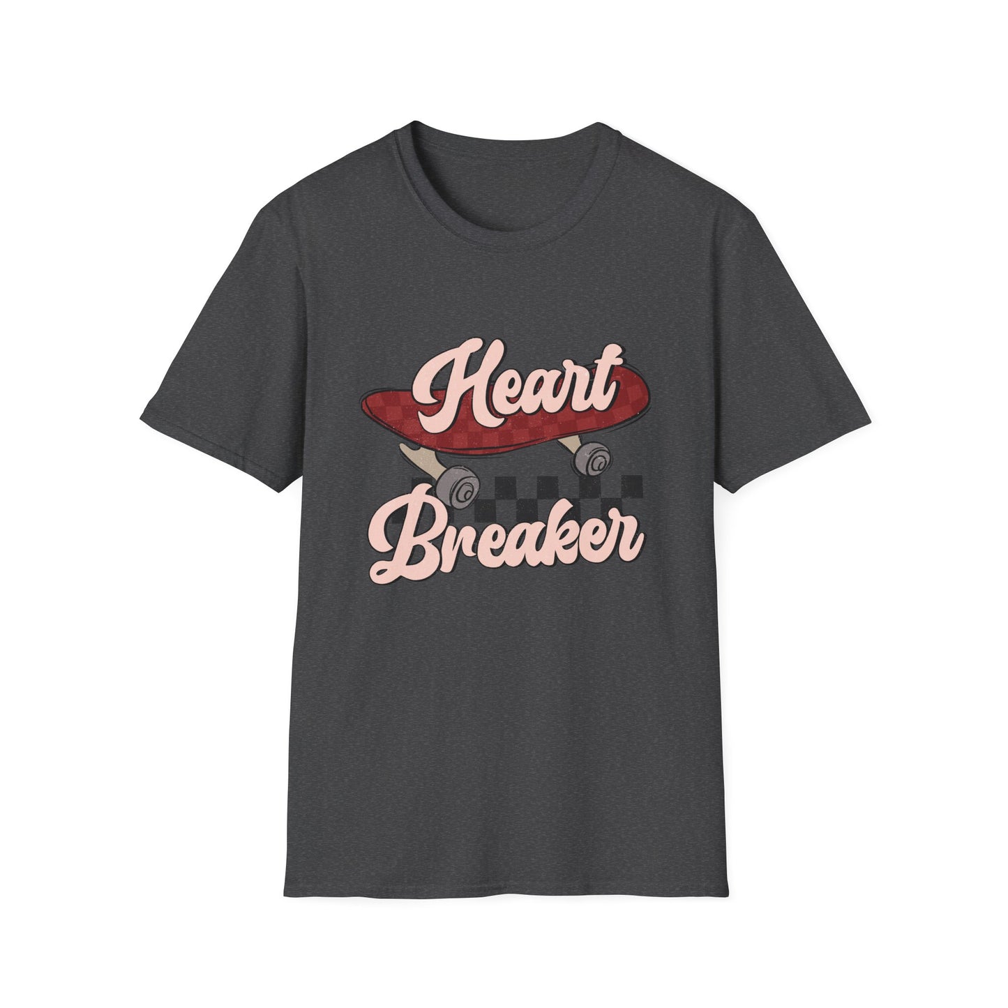 Awesome Heart Breaker Skateboard T-Shirt | Retro Vintage Skater Style Tee | Unique Grunge Graphic Top for Teens & Youth