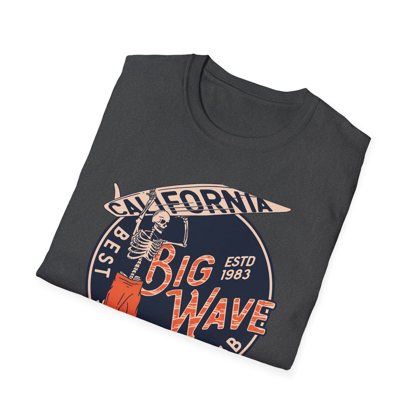 Epic California Big Wave Surfing Club T-Shirt - Vintage Skeleton Surfer Tee for Beach Lovers & Retro Style Fans