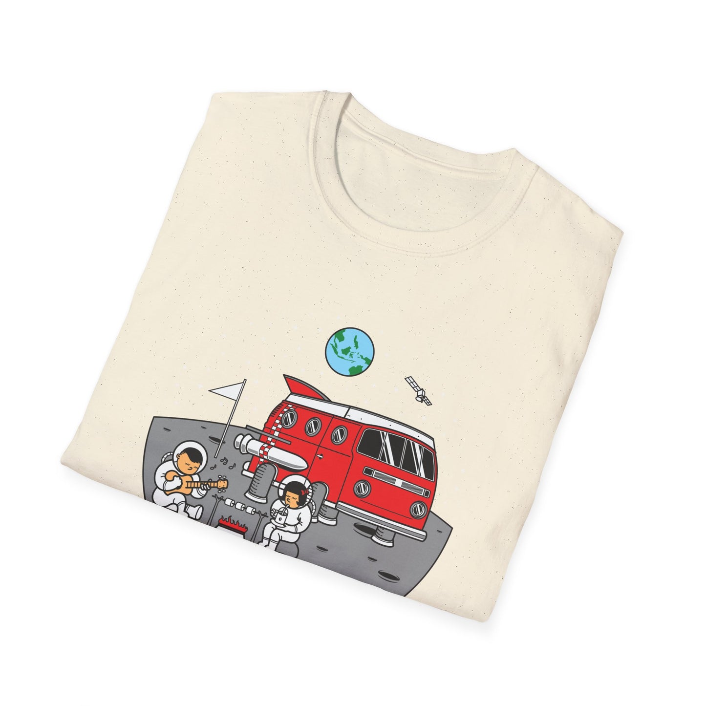 Epic Moon Camping T-Shirt: Astronauts, Space Van & Music Adventure Tee | Unique Cosmic Lover Gift