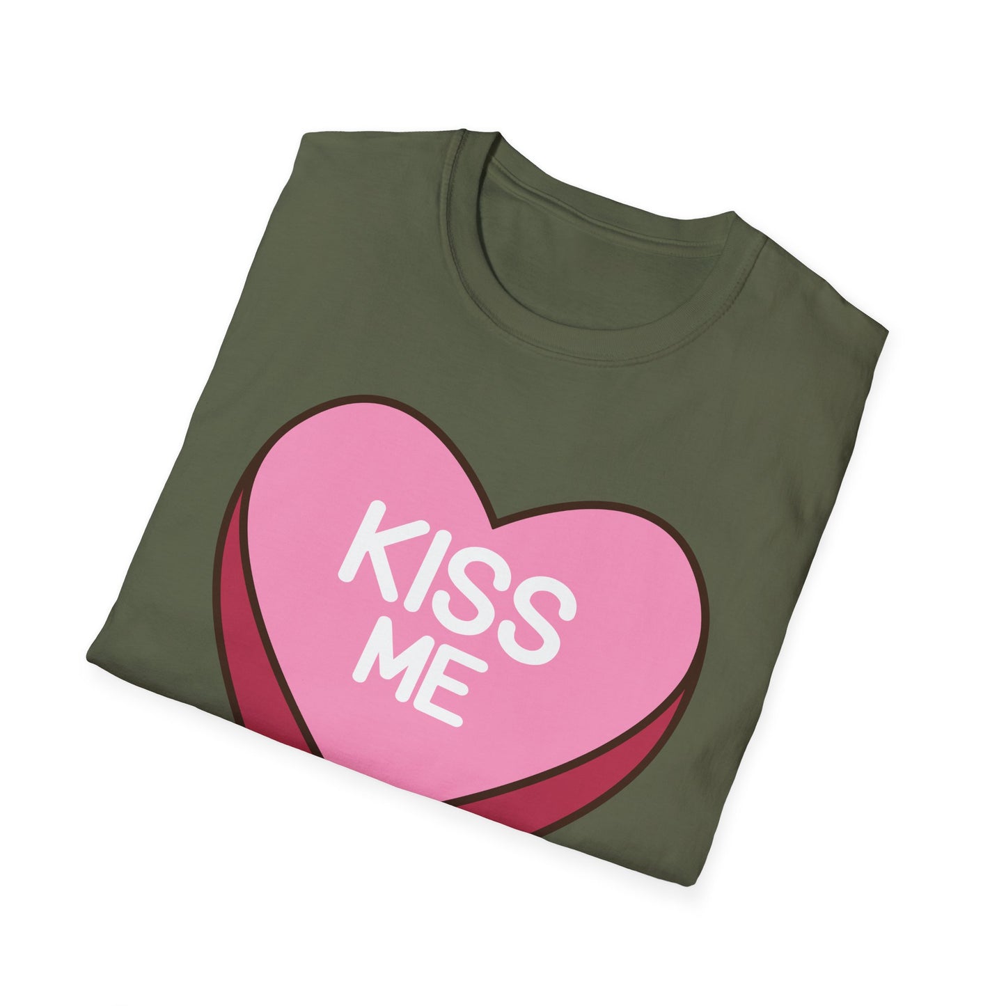 Adorable "Kiss Me" Conversation Heart T-Shirt | Sweet Valentine's Day Tee | Cute Romantic Candy Design Gift