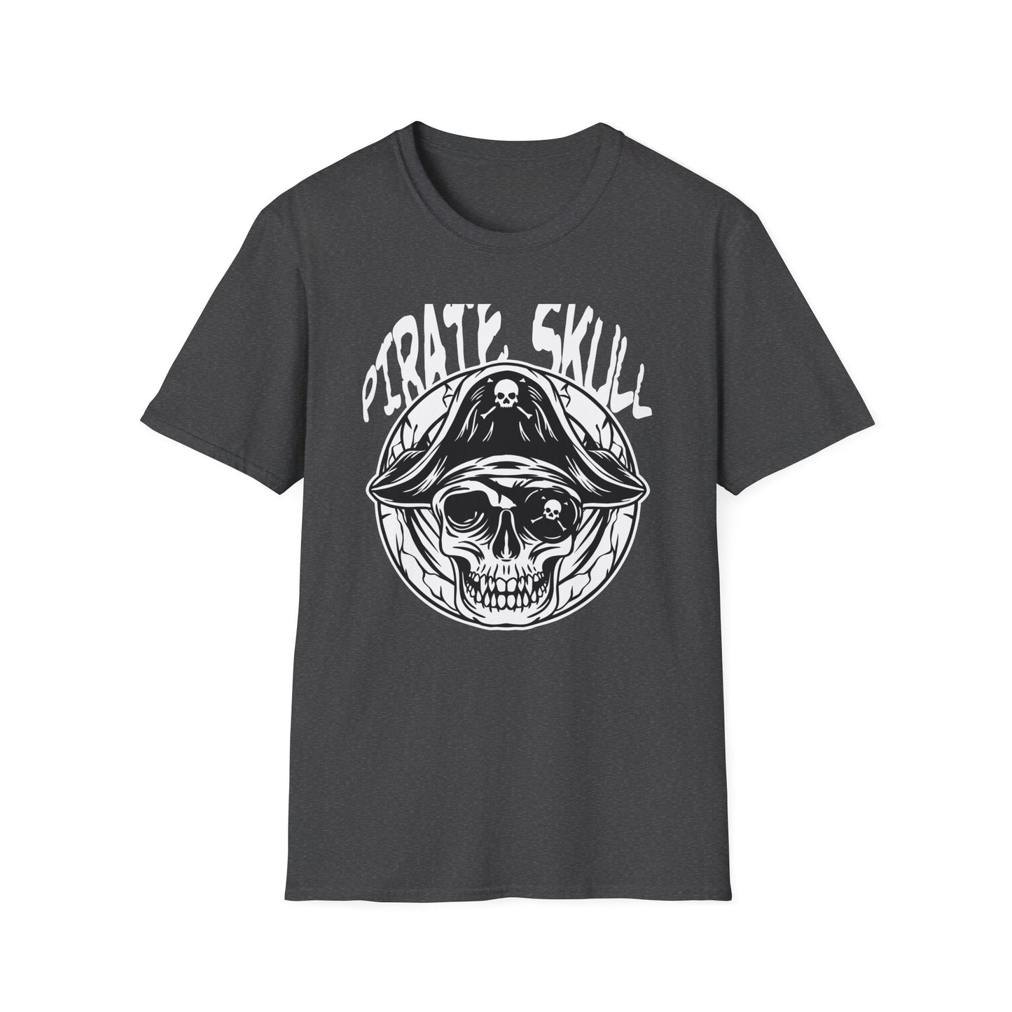 Epic Pirate Skull T-Shirt - Bold Eye Patch & Captain's Hat Design - Unique Skeleton Tee for Adventurers & Halloween