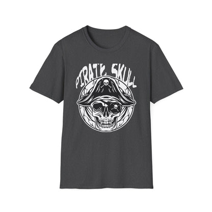 Epic Pirate Skull T-Shirt - Bold Eye Patch & Captain's Hat Design - Unique Skeleton Tee for Adventurers & Halloween