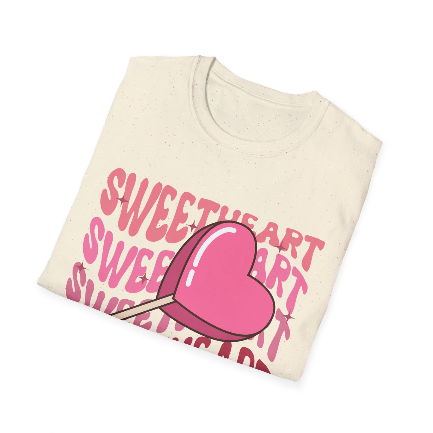 Charming Sweetheart Heart Lollipop T-Shirt - Groovy Retro Valentine's Day Gift for Her!