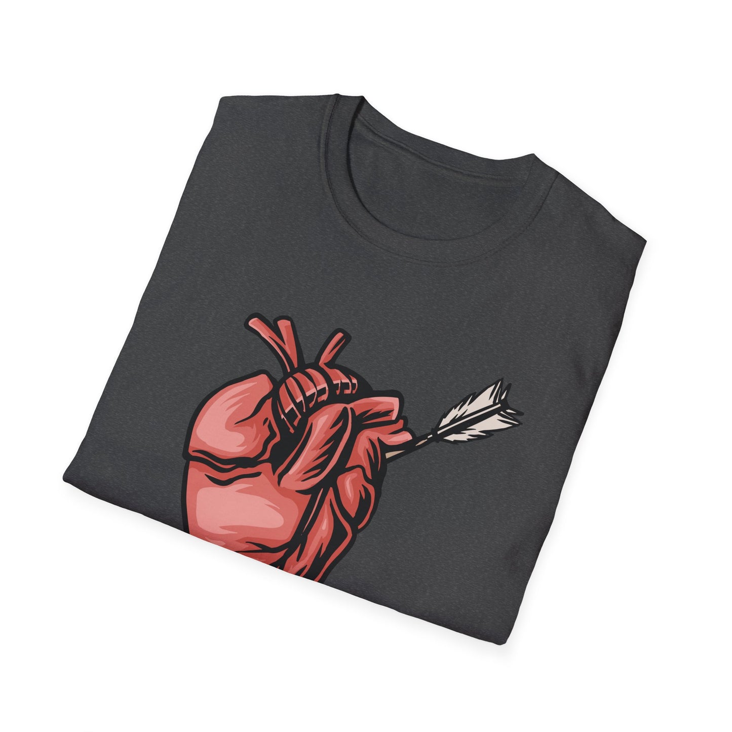Bold Anatomical Heart & Arrow Pierced T-Shirt | Unique Love & Vulnerability Tee | Edgy Valentine Gift