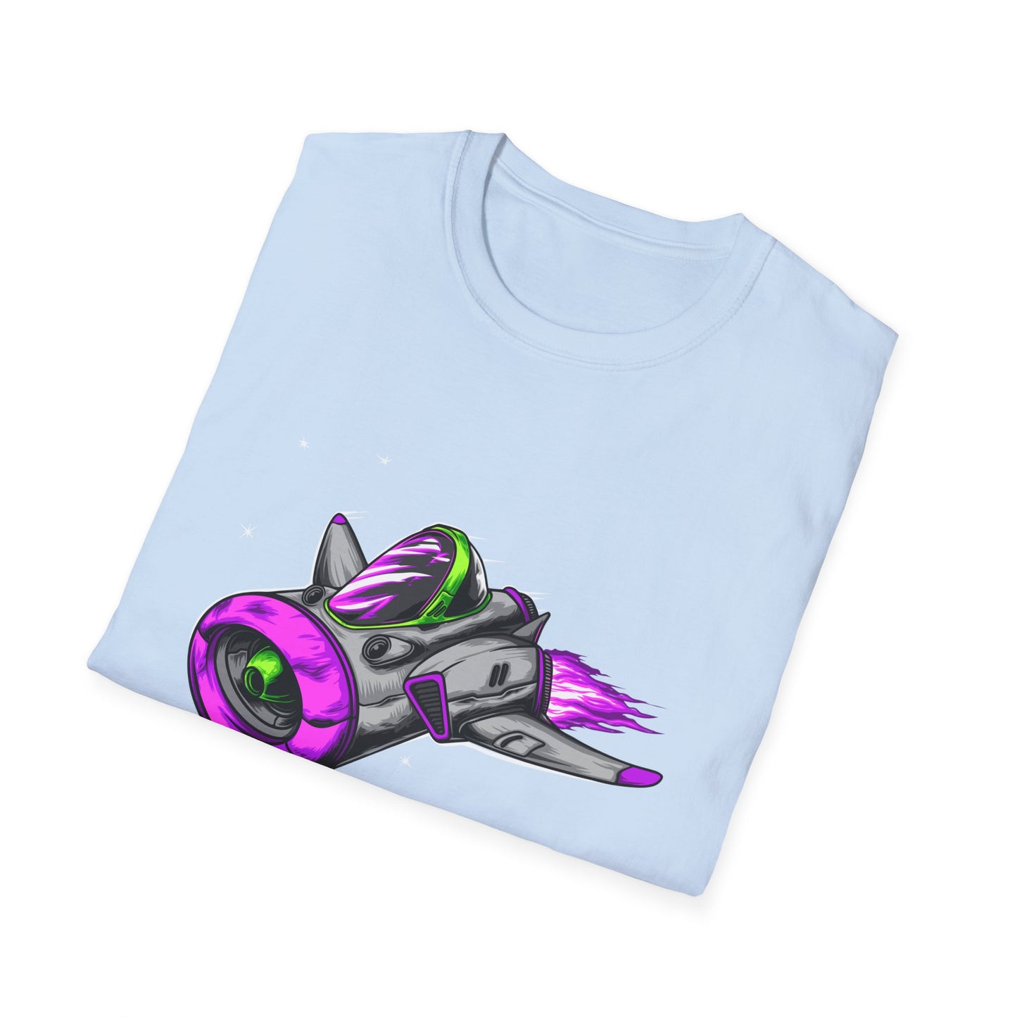 Epic Futuristic Spaceship T-Shirt | Vibrant Retro Sci-Fi Jet Design for Gamers & Space Enthusiasts