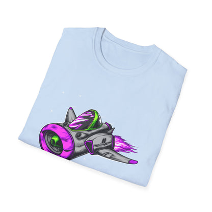 Epic Futuristic Spaceship T-Shirt | Vibrant Retro Sci-Fi Jet Design for Gamers & Space Enthusiasts
