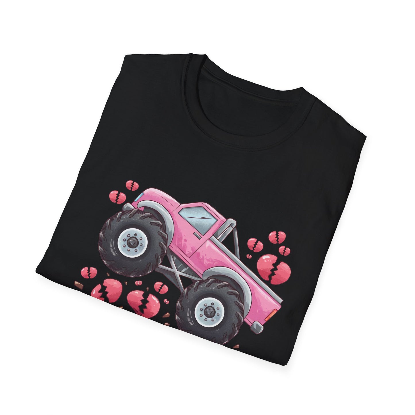 Epic Heart Crusher Monster Truck T-Shirt | Anti-Valentine's Day Breakup Tee | Sarcastic Love Humor Top