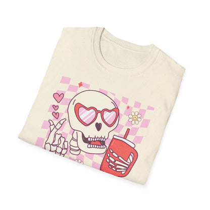 Groovy Skeleton T-Shirt: "If I Had Feelings They'd Be For You" - Funny Retro Love Tee with Heart Glasses