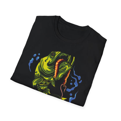 Epic Vicious Fish Strike T-Shirt - Dynamic Angler Graphic Tee with Fishing Bait Design