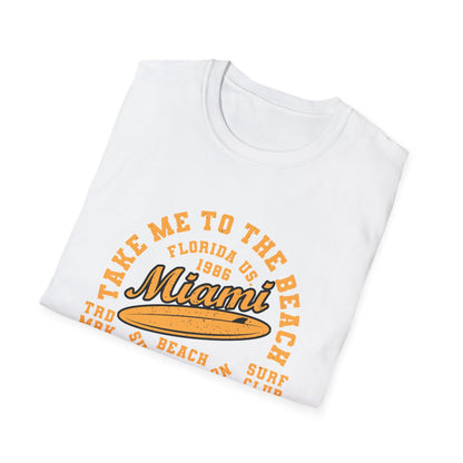 Vintage Miami Beach Surf T-Shirt | Retro Florida South Coast Vibe | Essential Summer Vacation & Surf Club Tee