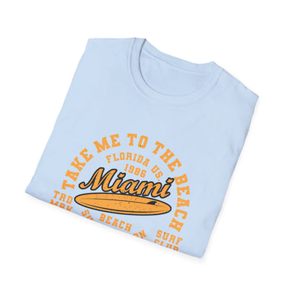 Vintage Miami Beach Surf T-Shirt | Retro Florida South Coast Vibe | Essential Summer Vacation & Surf Club Tee