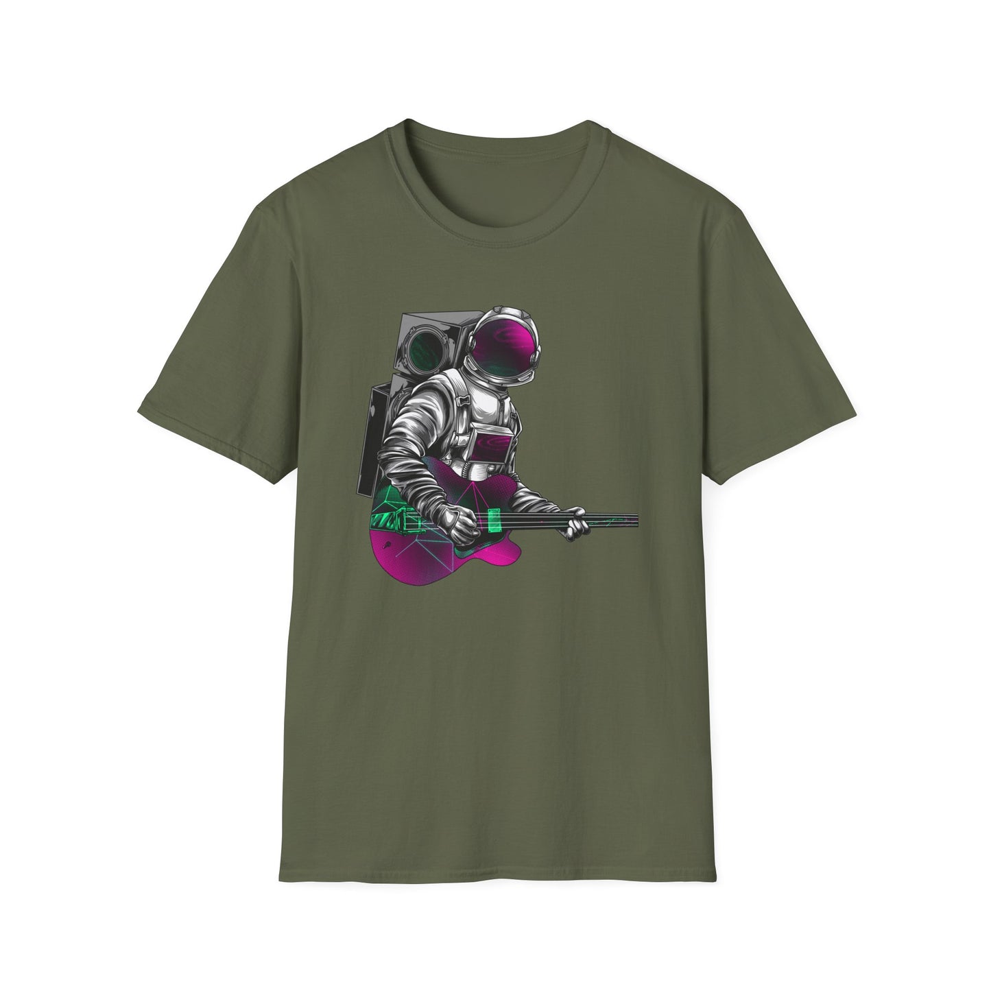 Cosmic Guitarist Astronaut T-Shirt | Electrifying Space Rocker Tee | Vibrant Sci-Fi Music Fan Gift