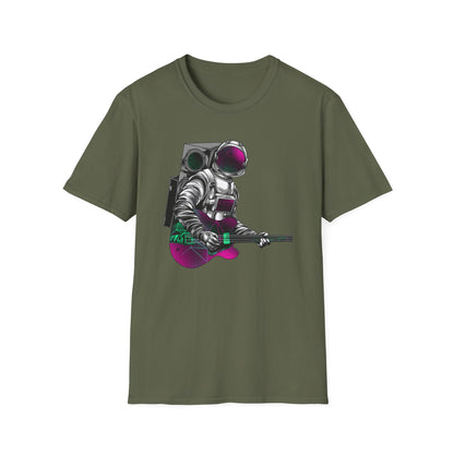 Cosmic Guitarist Astronaut T-Shirt | Electrifying Space Rocker Tee | Vibrant Sci-Fi Music Fan Gift