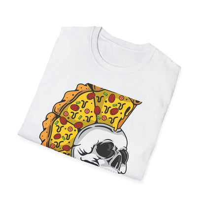 Epic Pizza Mohawk Skull T-Shirt | Radical Foodie & Punk Rock Style Tee | Unique Apparel for Men & Women