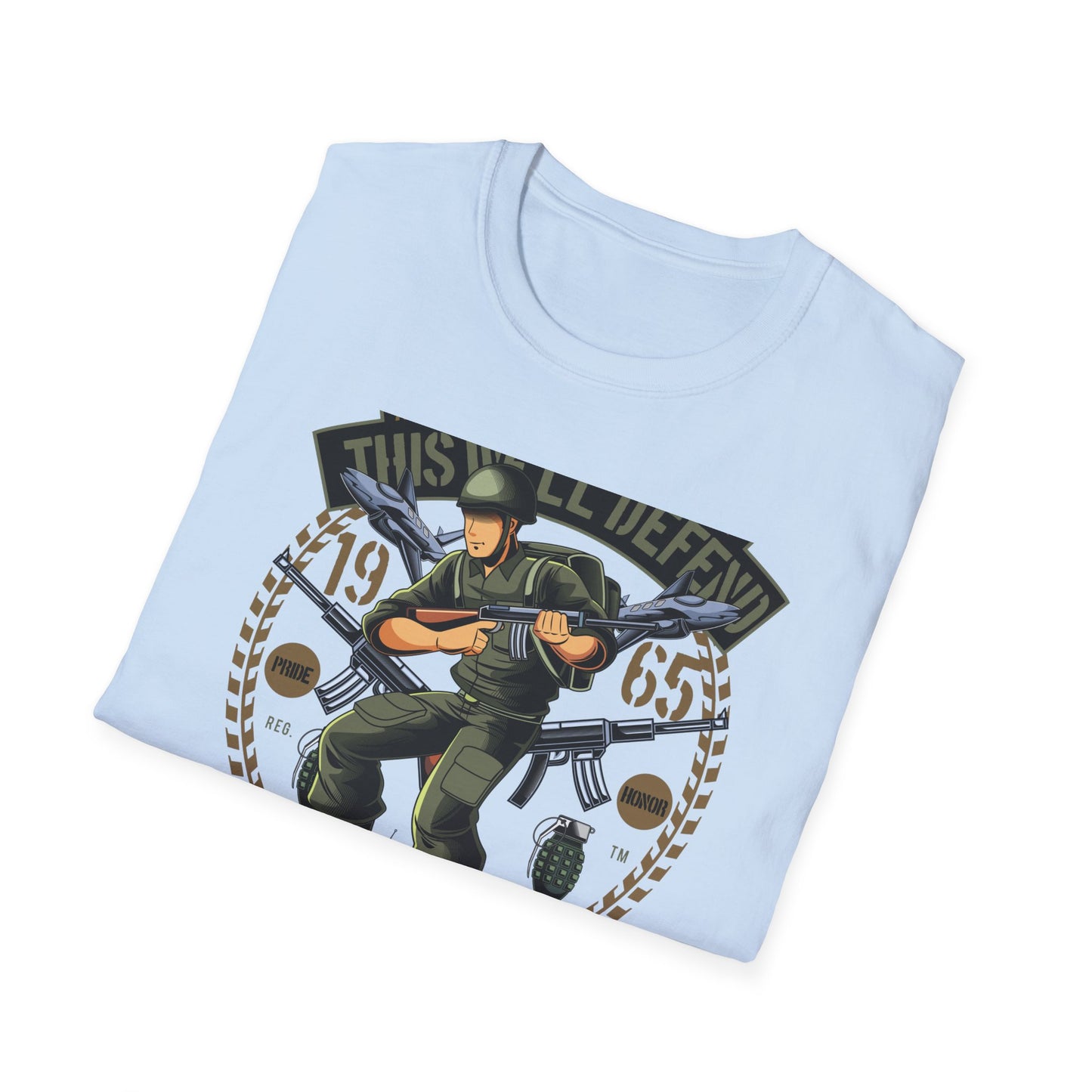 Epic American Soldier "This We'll Defend" T-Shirt | Vintage 1965 Military Veteran Patriot USA Tee