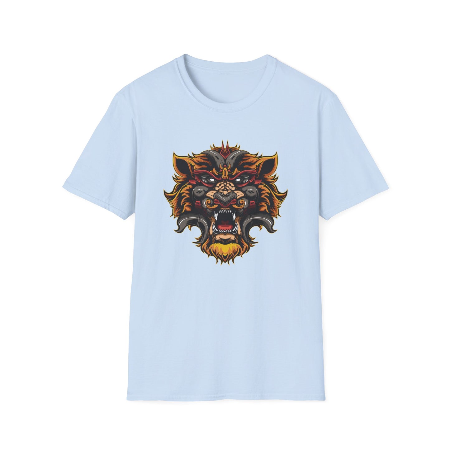 Fierce Mythic Cyber Warrior T-Shirt: Epic Japanese Beast Graphic Tee | Unleash Power & Style for Gamers & Streetwear