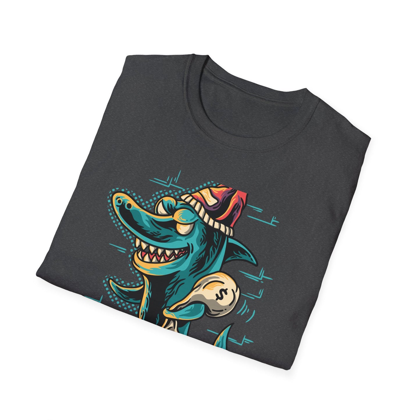Epic Shark Mafia T-Shirt – Cool Urban Gangster Shark Tee with Money Bag | Unique Streetwear Graphic for Men & Teens