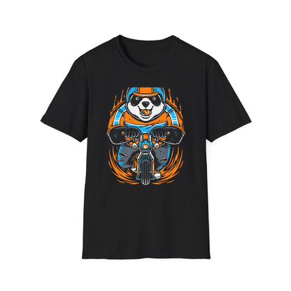 Epic Panda Biker T-Shirt! Cool Motorcycle Riding Animal Graphic Tee. Vibrant, Unique & Fun for Riders & Panda Lovers. Must-Have!