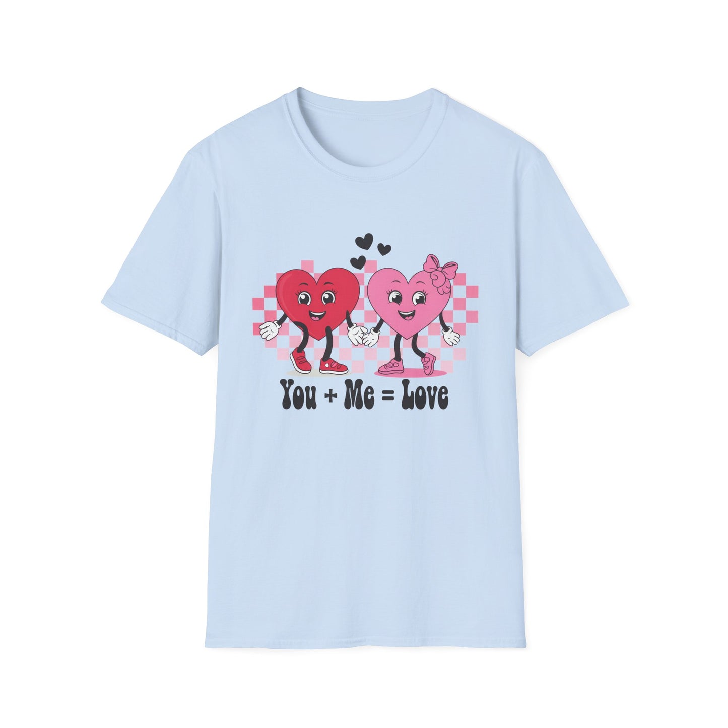 Adorable You + Me = Love Cartoon Hearts T-Shirt - Perfect Romantic Couple's Gift & Valentine's Day Tee