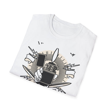 Firestarter Sweet Disaster T-Shirt - Iconic Lighter Flame Graphic Tee for Rebels & Music Lovers