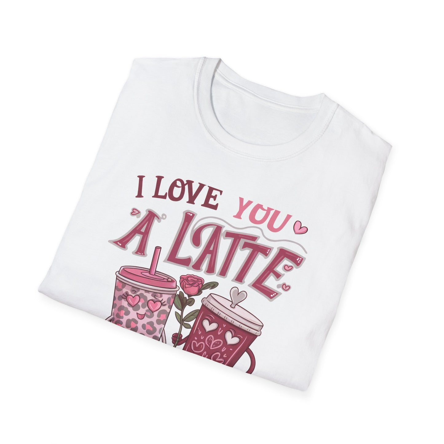 Adorable "I Love You A Latte" T-shirt | Sweet Coffee Pun Valentine's Gift for Couples & Lovers