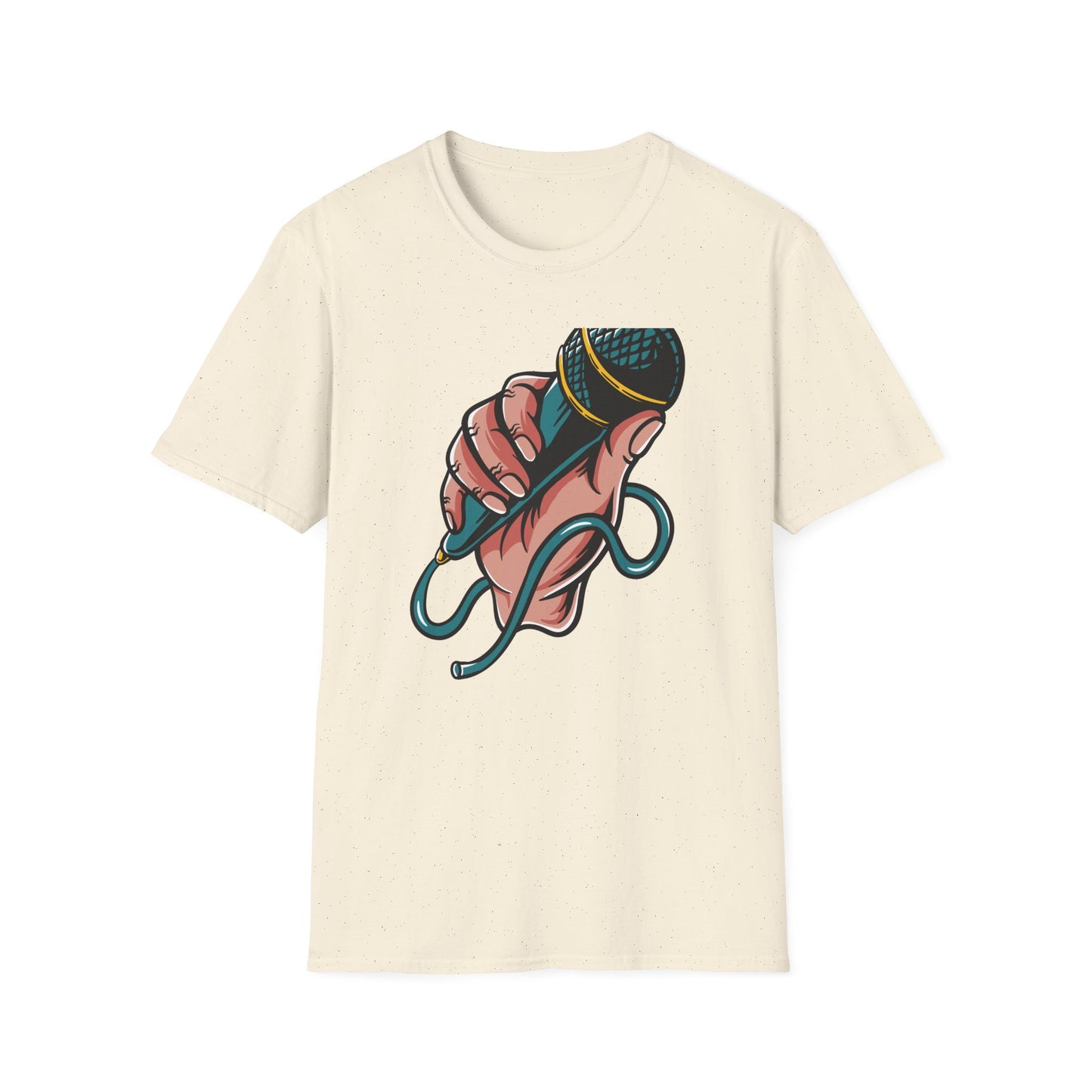 Vibrant Mic Hand T-Shirt: Iconic Design for Singers, Musicians & Music Lovers | Express Your Passion