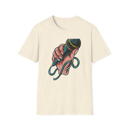 Vibrant Mic Hand T-Shirt: Iconic Design for Singers, Musicians & Music Lovers | Express Your Passion