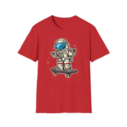 Radical Astronaut Skateboard T-Shirt | Awesome Space Skater Graphic Tee for Sci-Fi & Skate Fans | Unisex Stellar Design